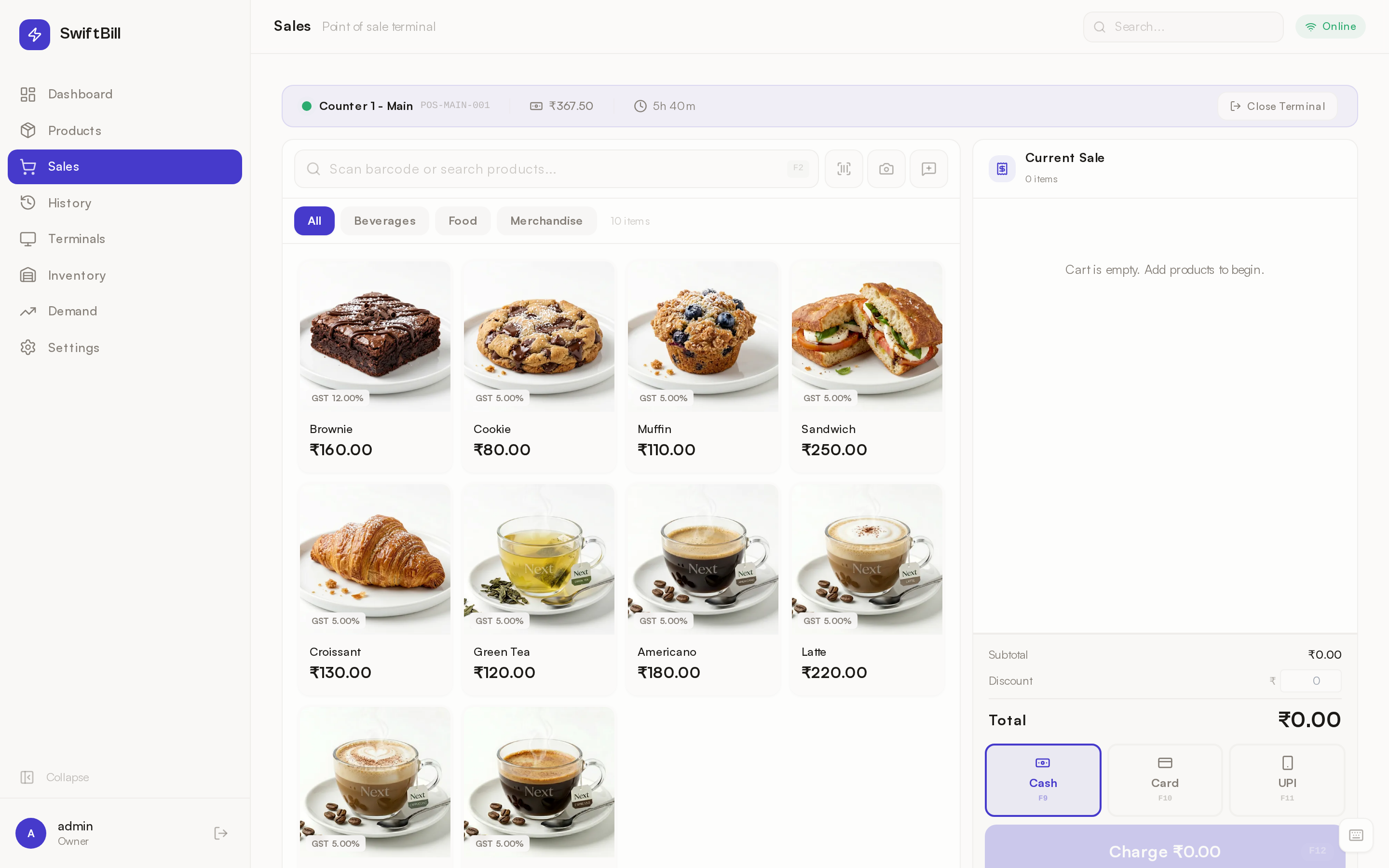 Create bills in seconds